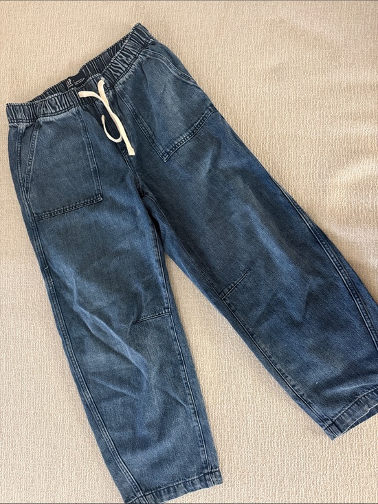 GAP Denim - GAP Women's Dark Blue Wide-Leg Drawstring Jeans